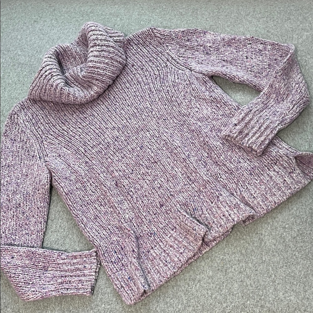 Talbots Cowl Turtleneck Sweater Womens Wool Silk Mohair Ribbed Preppy Academia